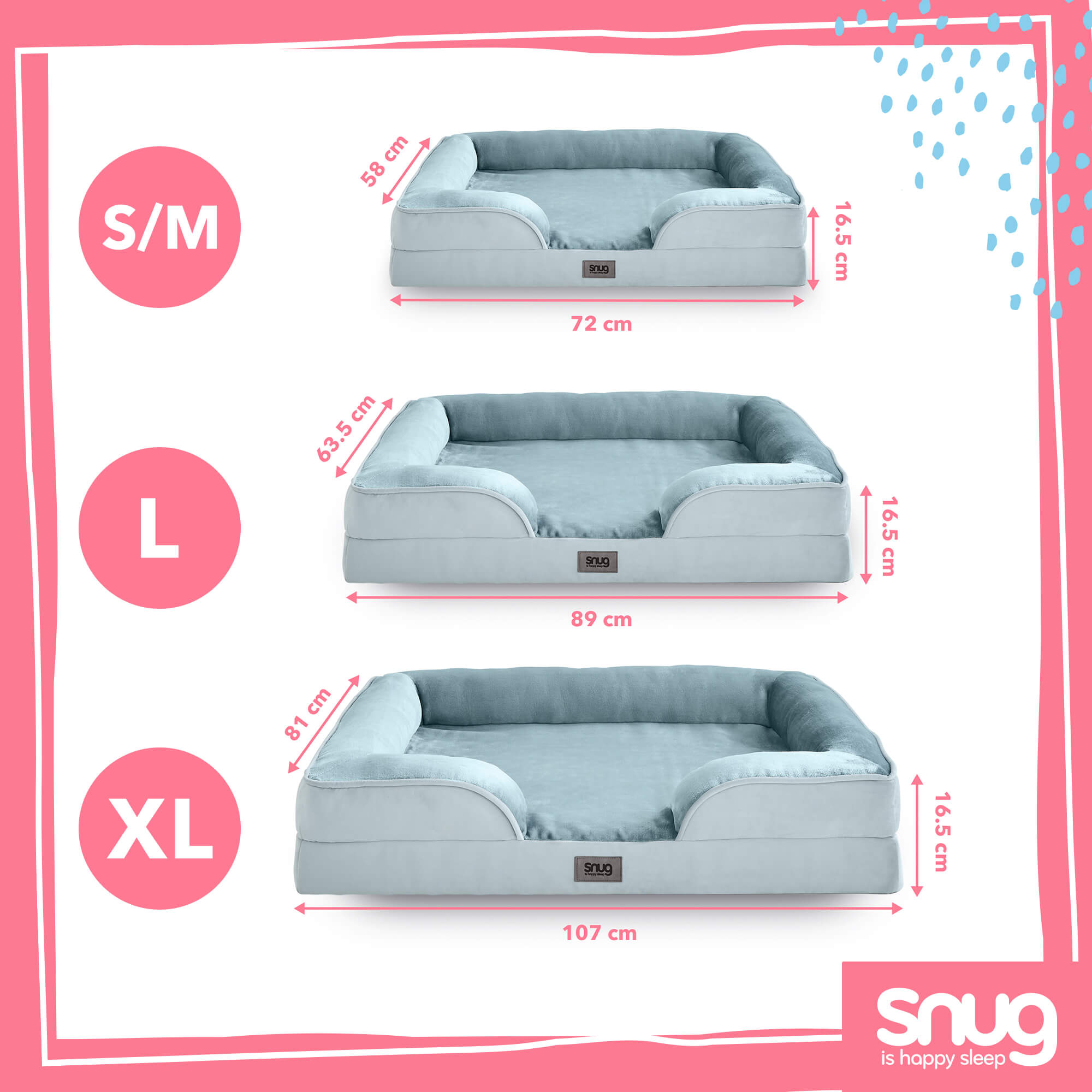 Snug Orthopaedic Pet Bed – Blue