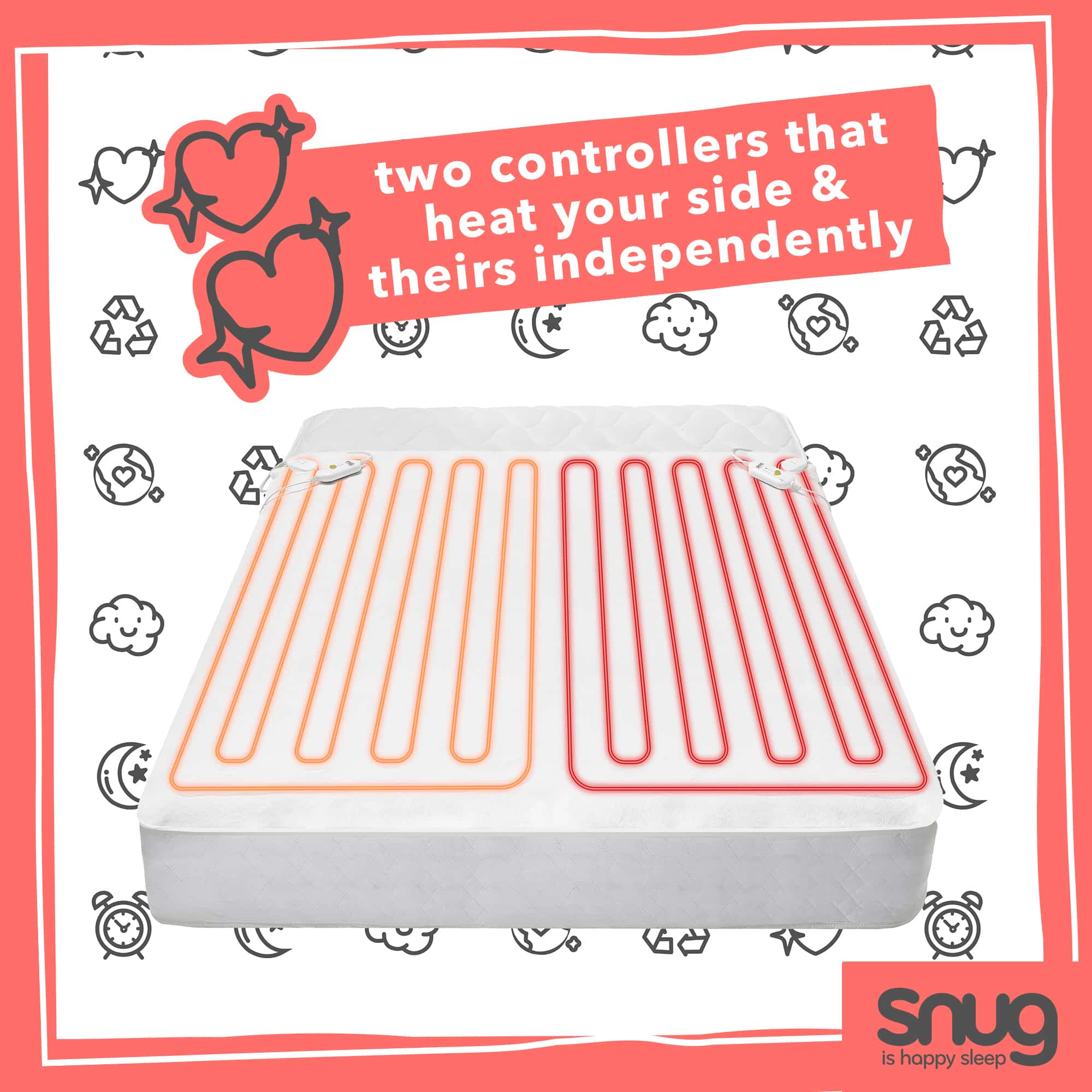 Snug Snuggle Up Perfect for Two Electric Blanket