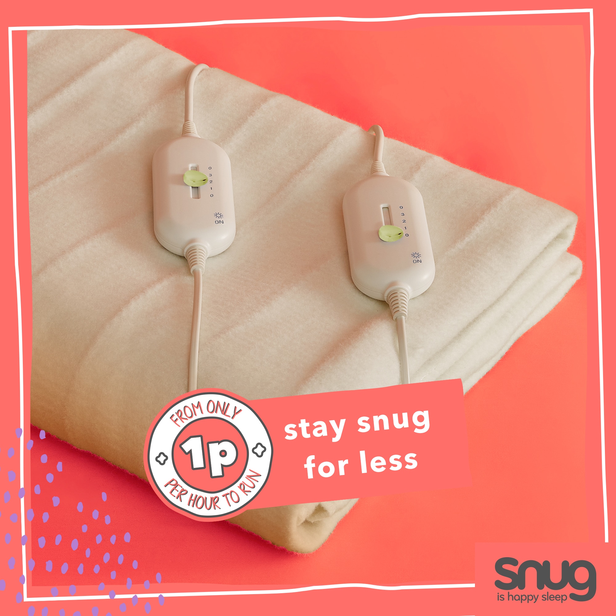 Snug Snuggle Up Perfect for Two Electric Blanket