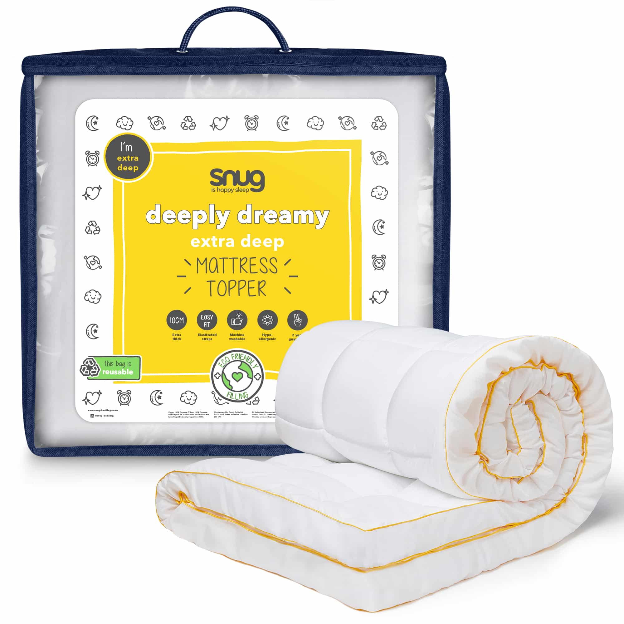 Snug Deeply Dreamy Extra Deep Mattress Topper